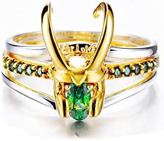 WKXZMTR Loki Ring Superhero Helmet Ring for Unisex Jewelry Marvel Gifts Halloween Cosplay Jewelry Gifts Loki Loves Gifts (Loki 5)