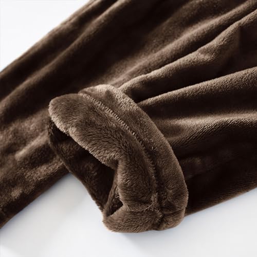 Akklian Unisex Flannel Pajama Pants Baggy Fit Fluffy Long Pants Thermal Comfy Velvet Trousers Drawstring Fleece Lounge Pants4