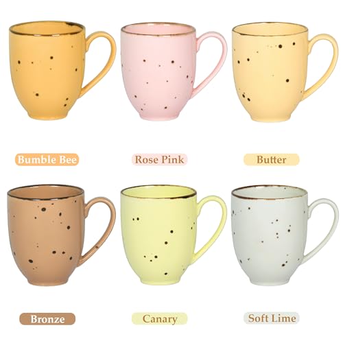 Set de 6 tazas de cerámica Esfour 14 oz multicolor miniatura 3