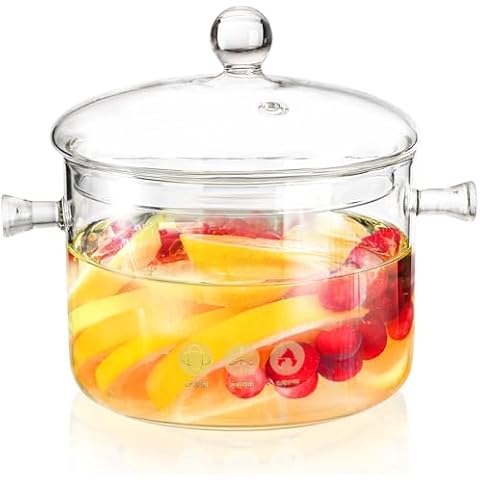 Jucoan 1.5L/50oz Glass Saucepan with Cover Cover