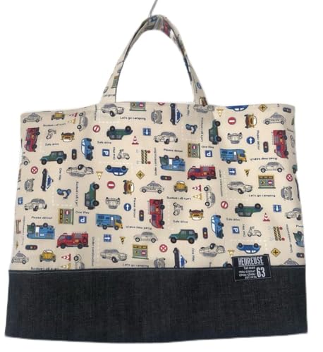 通園バッグ＊レッスンバッグ＊はたらくくるま＊ベージュ＊入園入学