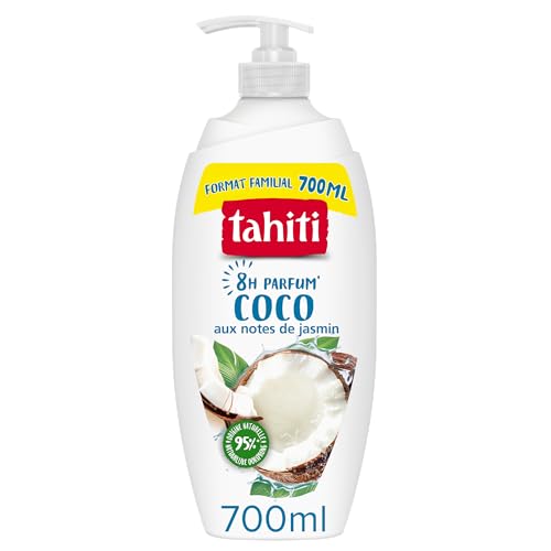TAHITI - Gel Douche Parfum Coco - Parfum Exotique 8h - Extrait de Coco Bio - Hydratation Naturelle - Grand Format Pompe 700ml