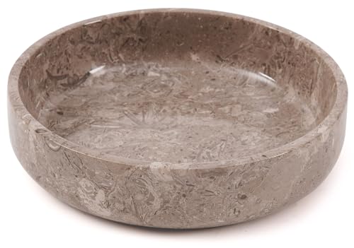 EARTHEN CRAFTS Bol de service en marbre de 20,3 cm, bol décoratif en océanique fait main pour le plan de travail de la cuisine, grand bol à bonbons pour la table basse et la décoration d'entrée