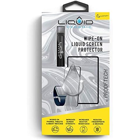 LIQUID CERAMIC Glass Screen Protector Scratch and Shatter Resistant Wipe On Nano Protection for All Phones Tablets Smart Watches for Up To 4 Devices - Bottle Cover