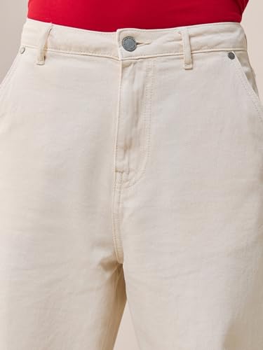Image of Bewakoof Men Mid Rise Solid Regular Fit Cotton Baggy Jeans 624678|Baggy Fit Jeans - Loose Fit Denim | Wide Leg | Casual Wear