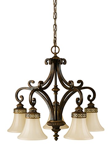 Sea Gull Lighting F2397/5WAL Drawing Room Five Light Kitchen Chandelier, Walnut