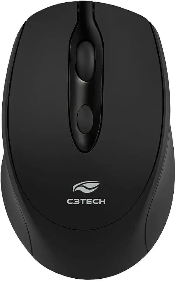 C3Tech mouse Bluetooth 5.0 e sem fio 2.4GHz M-BT30BK, Preto, Bateria recarregavel, 1600 DPI Ambidestro Plug and Play compativel com Windows, MACos, Linux, Chrome