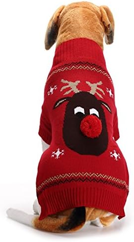 ABRLO Dog Costumes Dog Clothes Cotton Sweater Celebrate Christmas Day Winter Coat Knitted Jumper Dress Up Pet Dog Sweater Pet Costume Fashion Holiday Party Puppy Gift for Dog