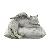 Markierungssteinfigur: diese schlafende katzenstatue mit engelsflügeln ist eine besondere an die friedlich schlafenden haustiere, die wir mit engelsflügeln bemalt haben, um der verlorenen haustiere zu gedenken