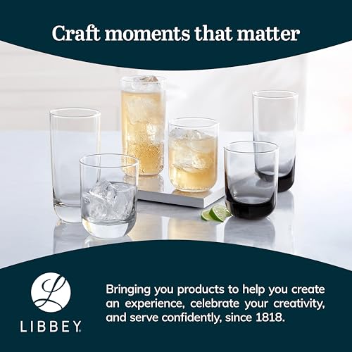 Image of Libbey Polaris Rocks Glasses Set, Sophisticated Glassware Drinking Glasses Set of 8, Dishwasher Safe Glasses for Birthdays, Weddings, Anniversaries