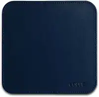 MousePad Desk Pad em Couro Ecologico Premium 20x20cm Couse (Azul Escuro)