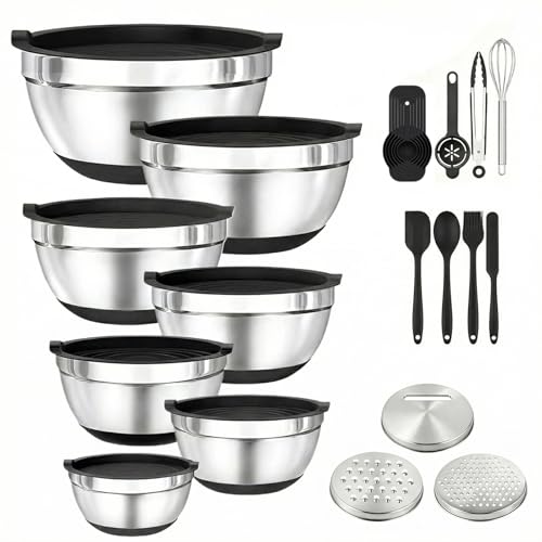 Set de 7 Tazones de Acero Inoxidable con Tapas y Accesorios miniatura 1