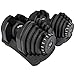 BRAINGAIN 40kg Adjustable Dumbbell Pair, 17 Weight Settings, Smart-Click Technology for Fast Weight Changes, Anti-Slip Grip, Adjustable Plates, Space-Saving Fitness Dumbbells for Home Training