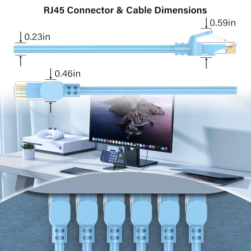 Image of Jadaol [UL Listed Cat6 Ethernet Cable 35FT 10Gbps 24AWG Pure Copper, Blue | 1FT 3FT 5FT 10FT 15FT 20FT 25FT 30FT 50FT 60FT 75FT 100FT 150FT 200FT RJ45 LAN Patch Cable for Router, Modem, Switch, Gaming