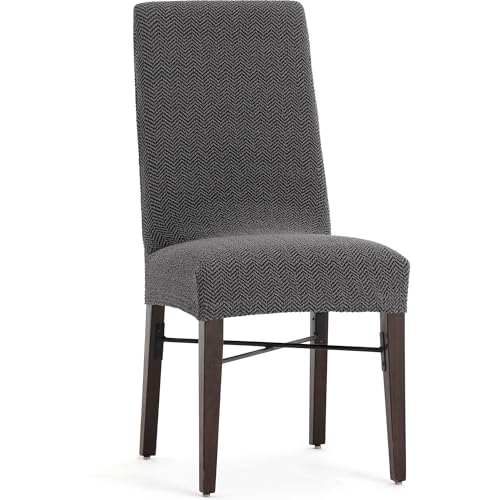 Fundas para Silla Gris Oscuro para Comedor y Salón Protegidos 2