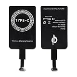 Adaptador Carga Inalámbrica Receptor Qi Tipo C 5V/1000mA Compatible con Sam-Sung Huawei Xiaomi Google Pixel y Móviles USB-C