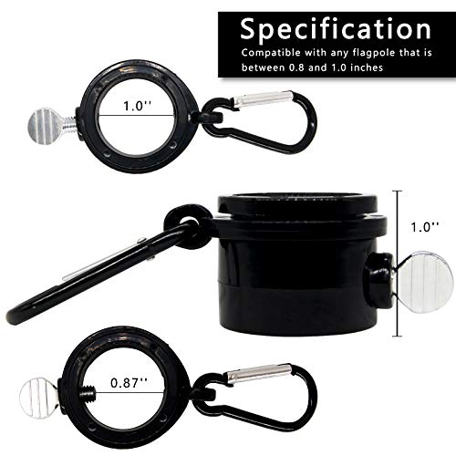 Uelfbaby Black Rotating Mounting Ring Clip, 1-Inch Diameter, Pack of 2