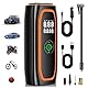 Elektrische Luftpumpe, 220PSI Akku Kompressor für Autoreifen mit 10000mAh Akku, EIN-klick-Smart-Aku Fahrradpumpe für Auto, Motorrad, Fahrrad und mehr mit Reifendruckmesser