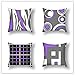 Poszewka na poduszkę 50 x 50 cm, zestaw 4 dekoracyjnych poduszek, fioletowo-szara, dwustronny nadruk, miękka, aksamitna poszewka na poduszkę, z niewidocznym zamkiem błyskawicznym, kwadratowa, na sofę
