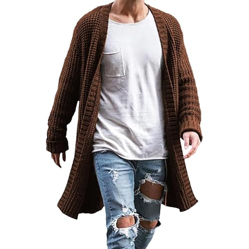 Suéter de cuello chal de hombre abrigo casual de punto grueso con botones para invierno