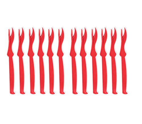 Seafood Crackers Shellfish Sheller Knife Easy Opener Seafood Sheller for Crab Legs Lobster Shellfish Crawfish Prawns Shrimp BPA Free Portable Utensils for Feasts Boils &Themed Restaurants (12, Red)