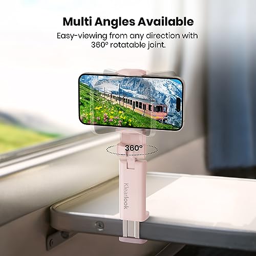 Image of 2 Pack Universal Airplane Phone Stand Holder, Klearlook 360 Degree Rotation Travel Essentials Phone Mount for Desk, Handsfree Flexible Travel Accessories for Flying, Valentines Day Gift for Couple