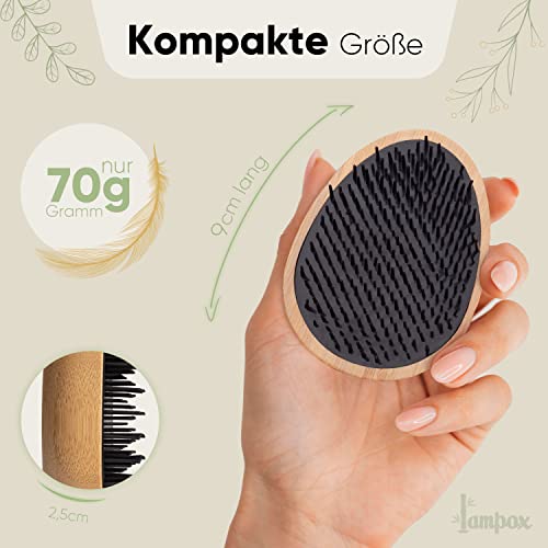 Foto von lampox Bambus-Entwirrbürste Haarbürste Entwirrer Pocket-Format egg brush
