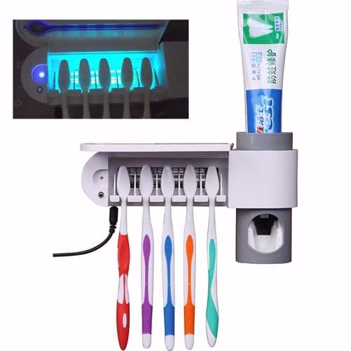 EFF EFW Sterilizzatore UV per spazzolini da denti con distributore automatico di dentifricio, Bianco