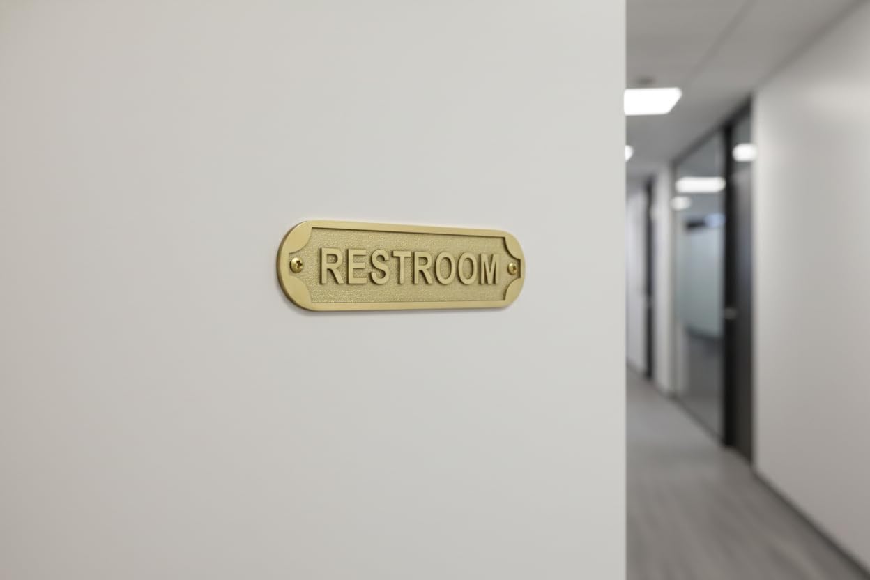 Custom Engraved Solid Brass Name Plate – Personalized Door Sign Plaque for Home, Office, Desk, Housewarming Gift – 22 x 5 cm Decorative Nameplate