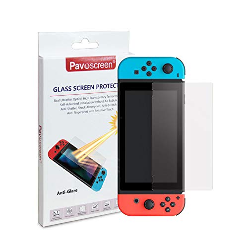 Pavoscreen for Nintendo Switch Screen Protector Matte Glass,Anti-Glare No Dazzling/Anti-Fingerprint Tempered Glass for Nintendo Switch 2017