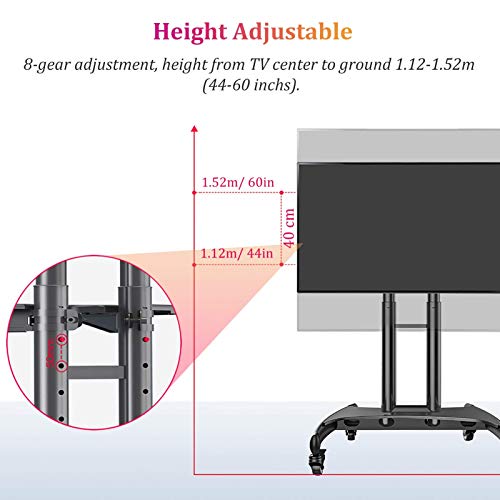 Soporte móvil para TV 37 a 65 pulgadas ajustable en altura miniatura 3