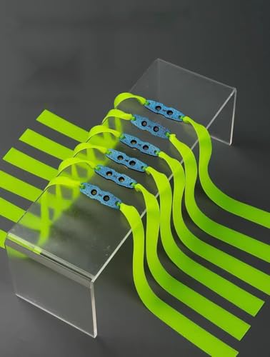 SEYUTMRO Anti-Freeze Rubber Band for Competitive Slingshots, Professional Replacement Slingshot Rubber Bands, Flat Rubber Strips, Neon Green, All-Season and Durable,10-Pack