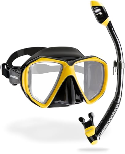 Cressi Ranger & Dry Kit máscara Tubo, Unisex Adulto, Negro/Azul, Talla Única