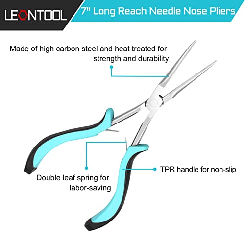 Image of Mini Long Reach Needle Nose Pliers 7 Inches Long Nose Pliers Wire Handicraft Repair Tool for Jewelry Making Bending Delicate Difficult-to-Reach Pieces