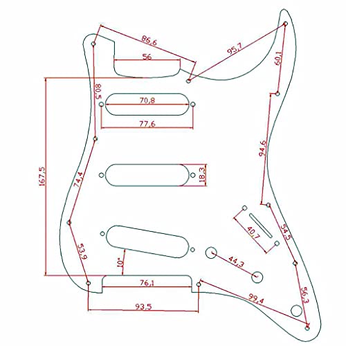 Dopro 11 Hole Vintage 62 Strat ST SSS Single Coil Pickups Guitar Pickguard Scratch Plate with Screws for American FD 62 Stratocaster Tiger Stripe - Image 2