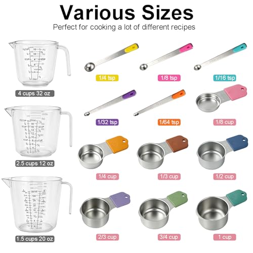 Set de vasijas y cucharas medidoras de acero inoxidable miniatura 2