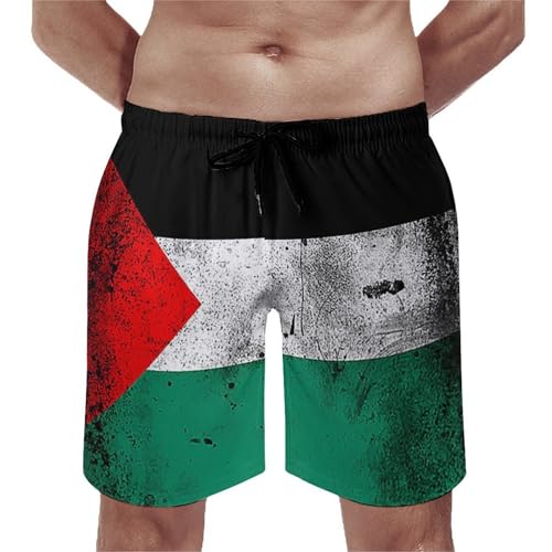 DQJUWQP Palestine Flag Men's Athletic with Zipper Pockets Lightweight Quick Dry Shorts for Mens Running Basketball Workout Small