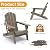 IVY&LANE Folding-Adirondack-Chair-Set-of-2 | HDPE Plastic | Wood Grain | Outdoor Fire Pit Chair with Cup Holder | Poly | Weather Resistant | for Patio Deck Poolside Garden Beach