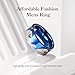King Will 8mm Mens Tungsten Ring Ocean Blue Wedding Band for Men Laser Sea Wave Patterned Fashionable Cool Rings for Daily Wear Polished Pipe Cut Size 9