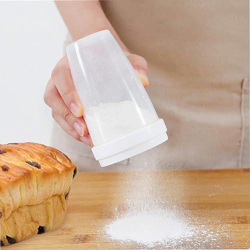 Powder Sugar Shaker, Newest Flour Sifter - Fine Mesh Sifter Dispenser Duster with Lid for Cinnamon Flour Powdered Sugar Baking Soda Cocoa Cornstarch