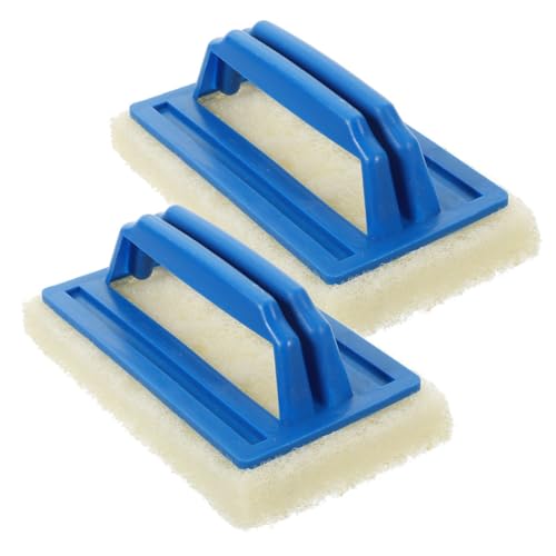 FUNOMOCYA Scouring Sponge Handle 2pcs Sponge Brush for Tile Shower and Kitchen Sink Gentle Cleaning for Bathrooms