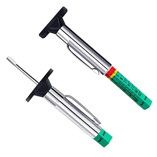 GODESON Tire Tread Depth Gauge,Two-Sided Smart Color Coded Tire Tread Depth Measurement Tool, Tire Wear Gauge in 32nds(Pack of 2)
