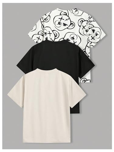 SOLY HUX Boy's 3 Piece T Shirt Cartoon Print Graphic Tees Short Sleeve Summer Tops2