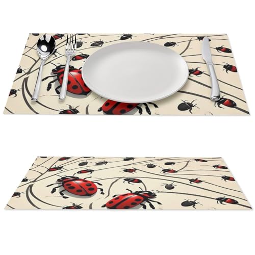 Sets de table coccinelle antidérapants pour repas en terrasse - 2