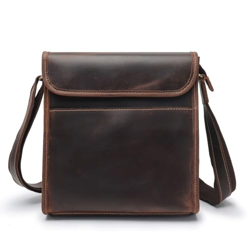 Vintage Flip Bag Oblique Span Shoulder Bag Crazy Horse Messenger Bag Vertical Briefcase