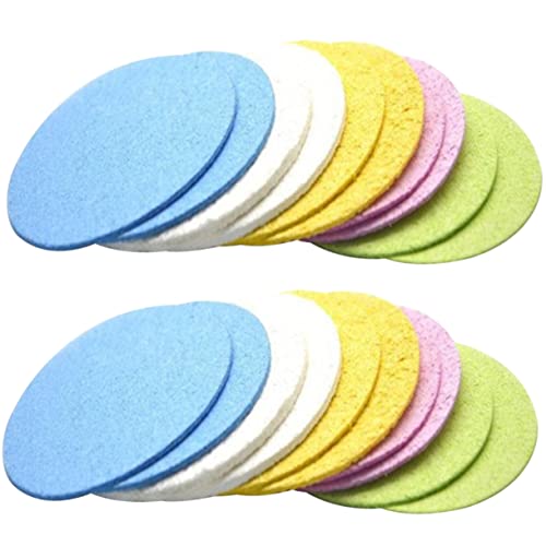 CTIRCHIU Lot De 25 Éponges Faciales Rondes En Cellulose Naturelle, Exfoliantes Et Nettoyantes Visage, Hydratantes, Usage Quotidien, Adaptées à Divers Types De Peau, Soin Esthétique