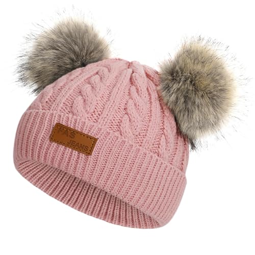 Image of Century Star Toddler Beanie Baby Girls Winter Hat - 6-36 Months Warm Knit Pom Pom Hats for Gils Boys