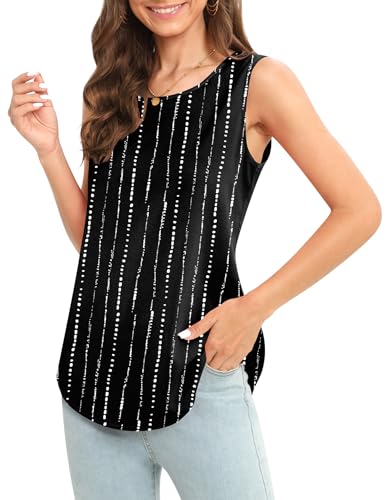 Image of Women's Sleeveless Chiffon Tank Top Business Casual Blouse Tunic Top