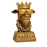 Bambluby Goat Trophy – 7' G.O.A.T. Resin Award for Fantasy Football, Office Desk, Best Player Trophy