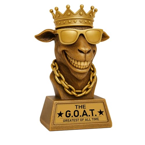 Bambluby Goat Trophy Winner Award 7 Inch Funny Greatest of All Time Trophy for Fantasy Football Champion Office MVP Employee Recognition Retirement Gift for Men Boss Coworker & Friends